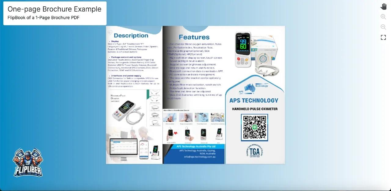 One Page Brochure Flipbook Example